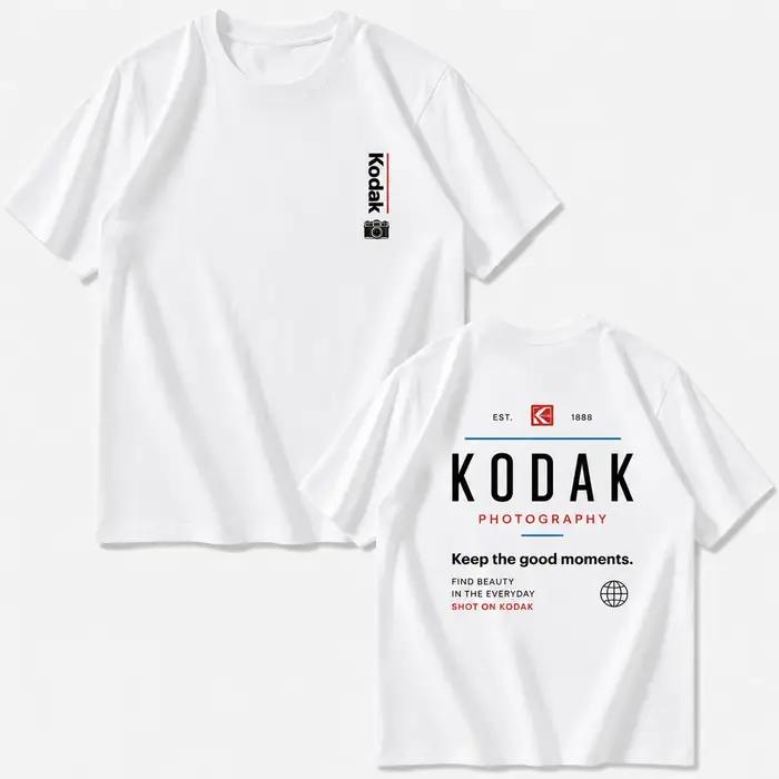 T-shirt d'été en coton style coréen Kodak 2026 pour homme décontracté et respirant t-shirt à manches courtes pour femme occasions spéciales