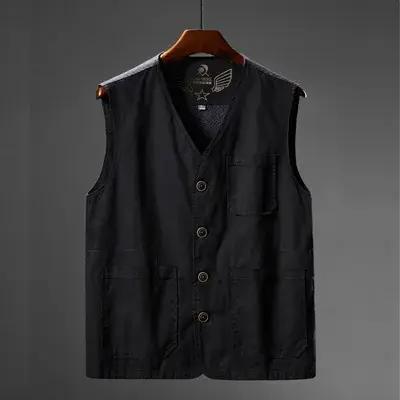 DITING I-Gilets de pêche en plein air pour hommes, gilets décontractés, vestes en émail en maille re