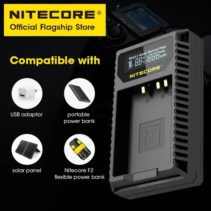 NITECORE FX1 Caméra Chargeur Touristes Fente USB LCD Intelligent Chargeur Sortie 1000mAh Pour Fujifi