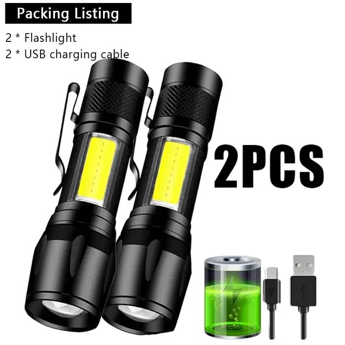 Mini lampe de poche LED Rechargeable COB + XPE