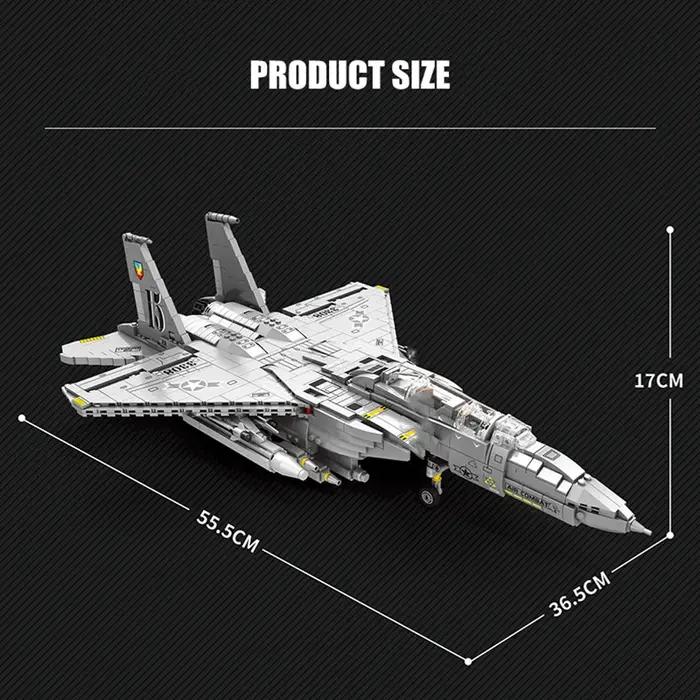 Avion de combat militaire F-15E blocs de construction grands modèles armés pour adultes occasions spéciales modélisme technologie aérospatiale jouets garçons