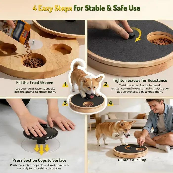 Planche à gratter pour chien avec boîte à friandises