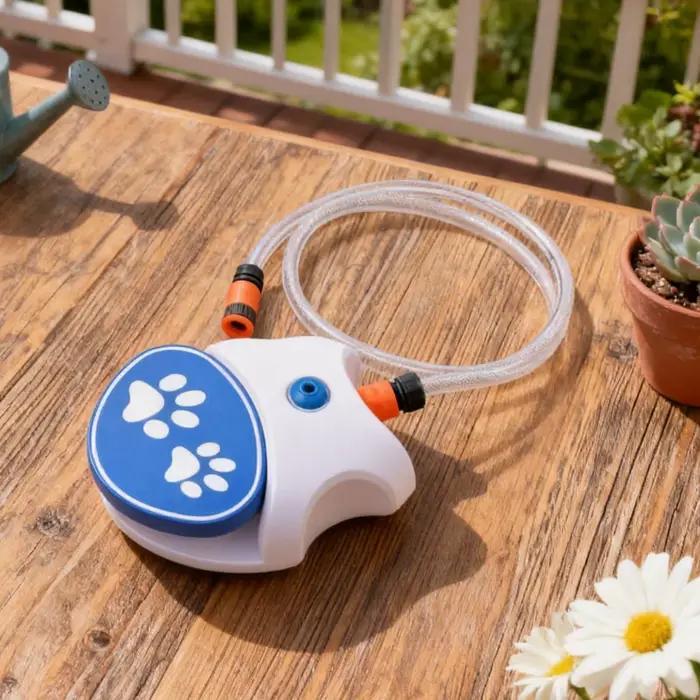 Fontaine à eau pour chien à pédale avec tuyau 162cm abreuvoir ludique pour animaux de compagnie patio jardin usage extérieur