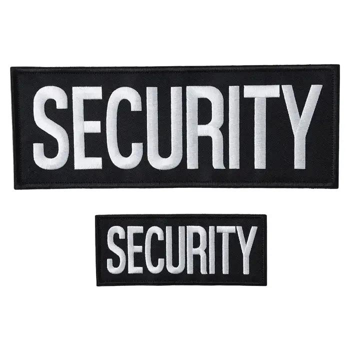 Lot de 2 patchs de sécurité, un petit et un grand patchs de lettres brodées, patchs de sécurité pour