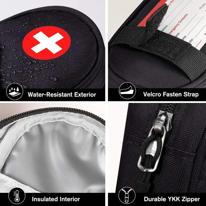 Sac organisateur de médicaments de voyage pour fournitures médicales d'urgence