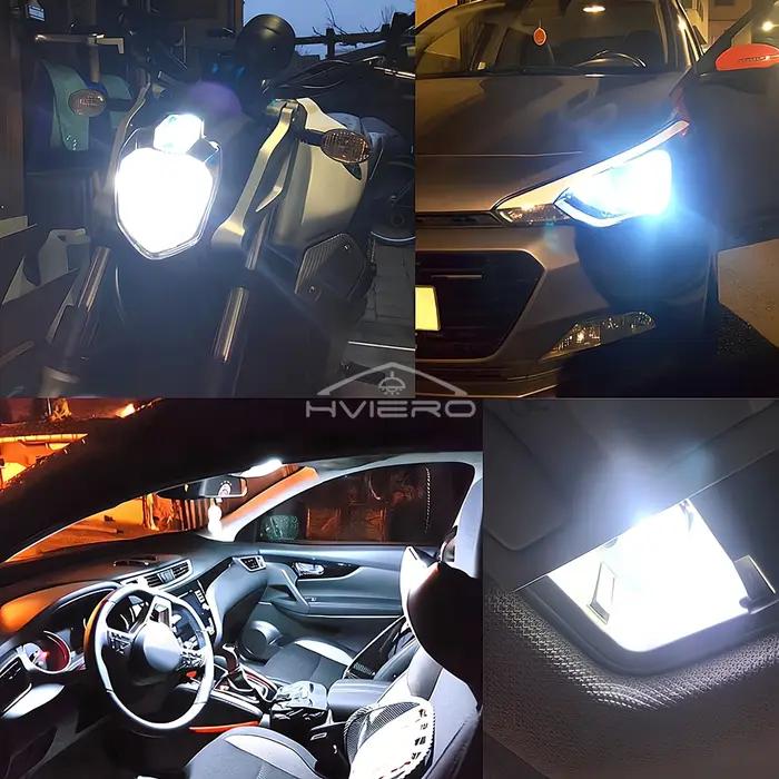Ampoules LED Cob en verre pour voiture, 10 pièces, W5W 194 T10, lampe de plaque d'immatriculation, d