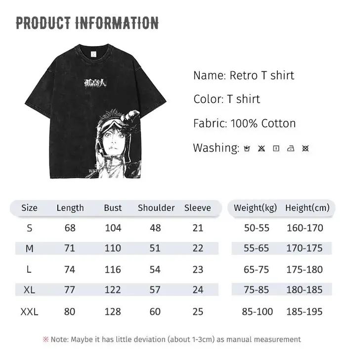 Manga le grimpeur T-shirt Mori Buntarou Vintage lavé hauts t-shirts Anime graphique à manches courtes