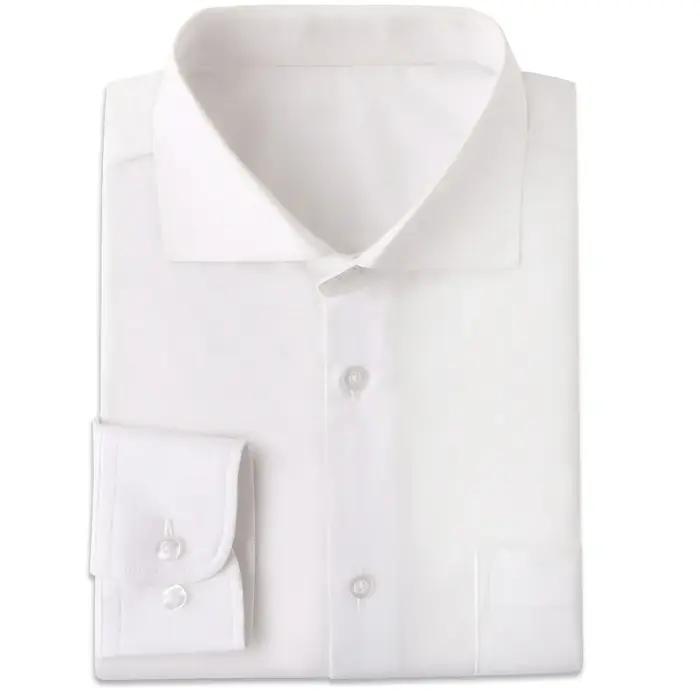 Chemises habillées blanches confortables et résistantes aux rides pour hommes, sur mesure, noires, s