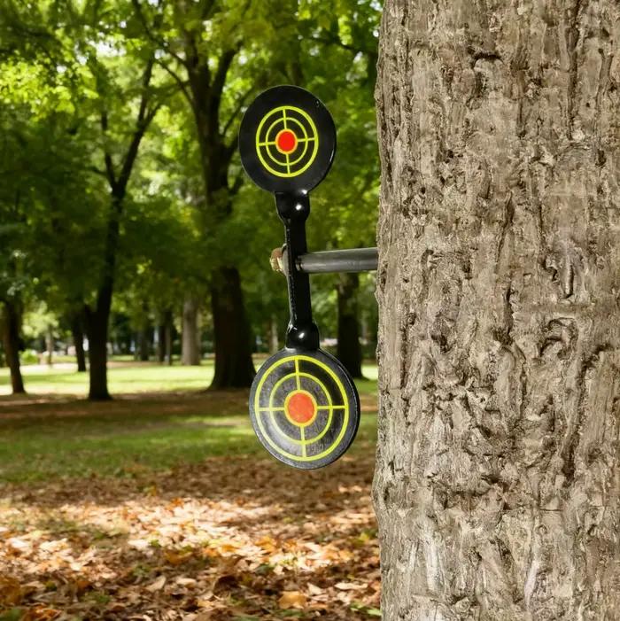 Cible de tir rotative 360 degrés en acier au carbone portable pour entraînement et compétition paintball
