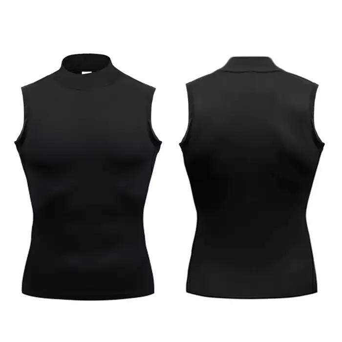 Chemise de Compression hommes débardeur de gymnastique vêtements de Fitness musculaire col roulé Spo