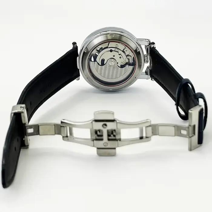 Montre homme mécanique luxe phase lune - Tourbillon automatique cuir date semaine originale