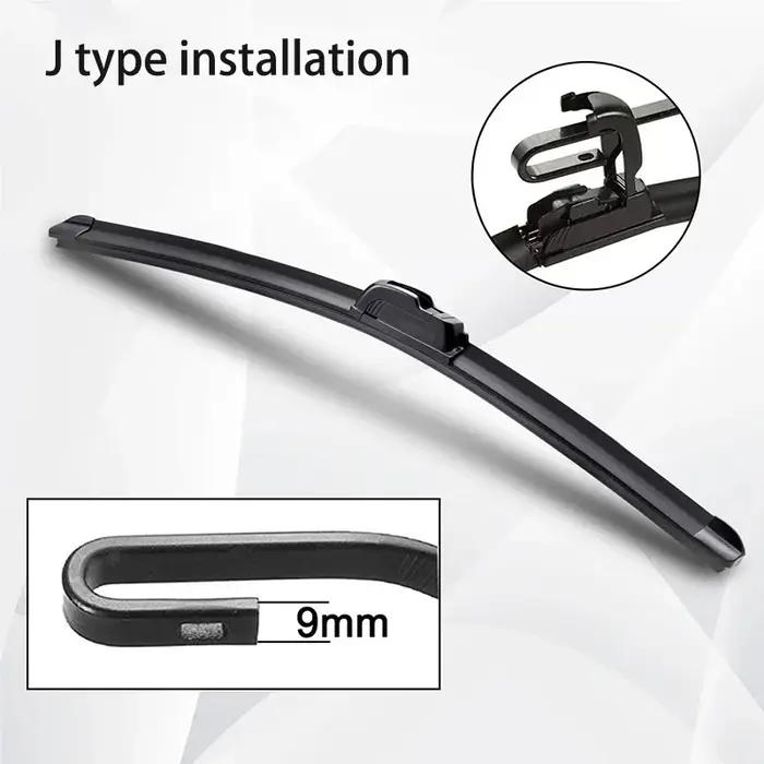 Essuie-glace de pare-brise de voiture en caoutchouc souple de type U, sans cadre, sans support, 22 "