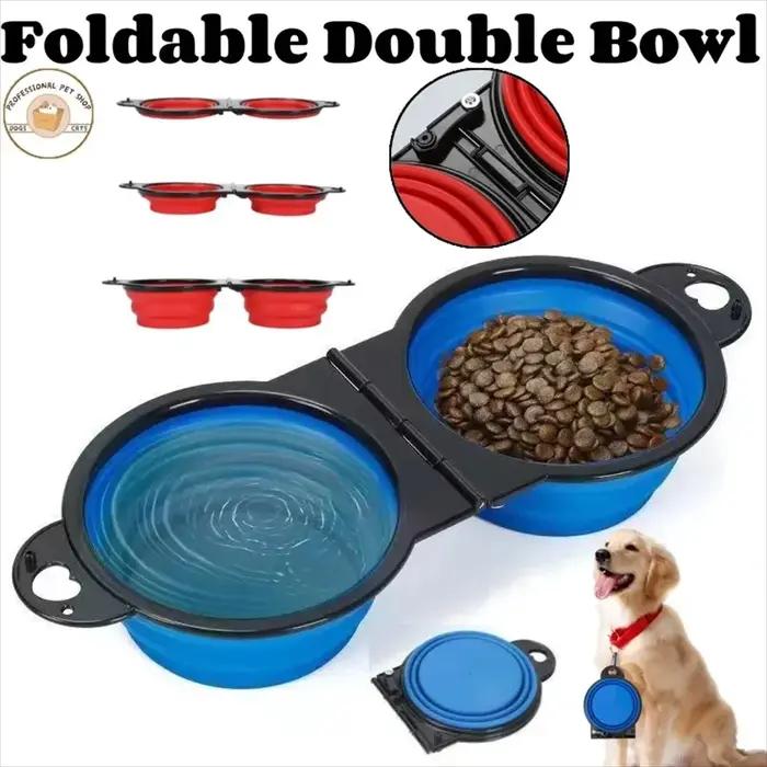 Bols doubles pliables pour animaux de compagnie