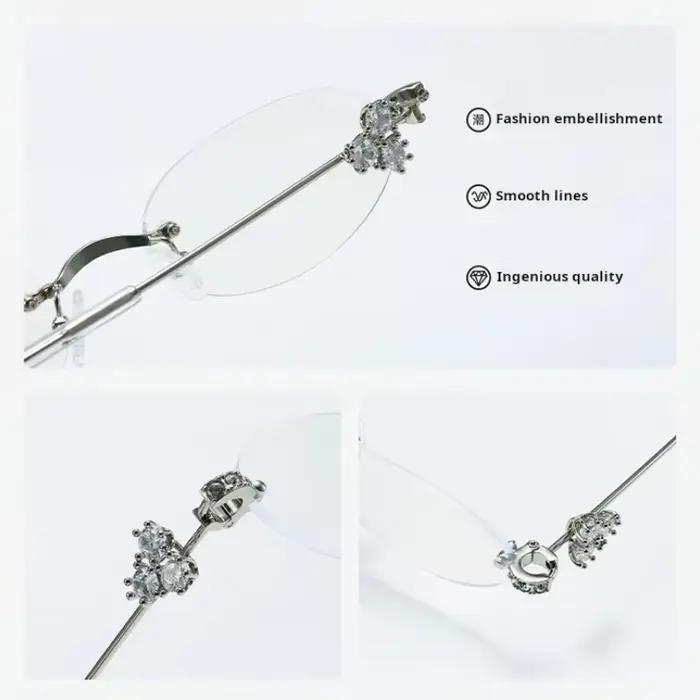 MOMOJA femmes luxe petites lunettes ovales cadre sans monture monture lunettes Ultra léger haute qua