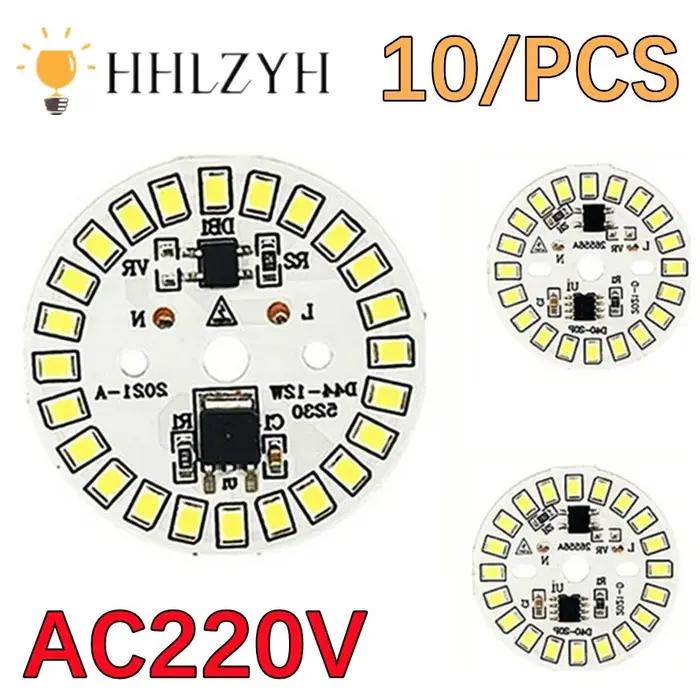 HHLZYH 10 pcs/lot AC220V puce LED 3 W 5 W 7 W 9 W 12 W 15 W 90 Lumen/W 2835SMD perles de lumière ron