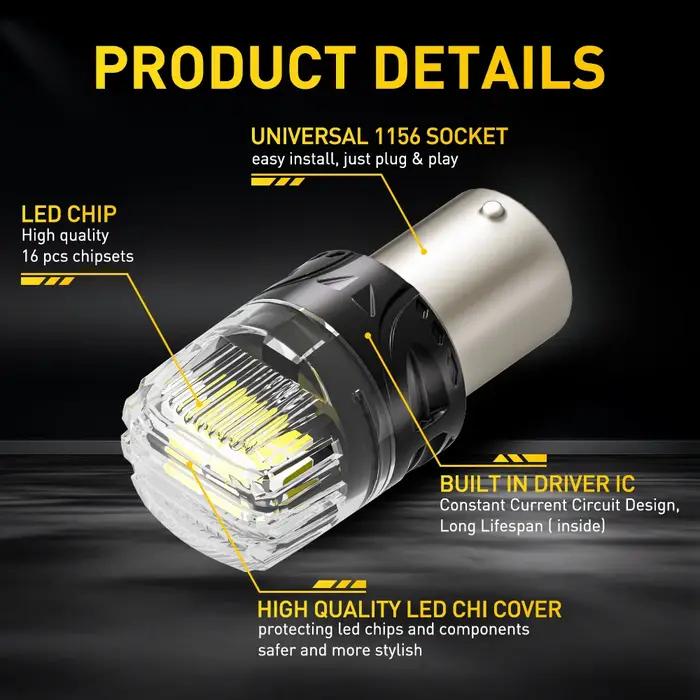 AUXITO 2X P21W BA15S 1156 7440 7443 ampoule LED T20 7506 BAY15D 1157 P21/5W ampoule LED DRL Position