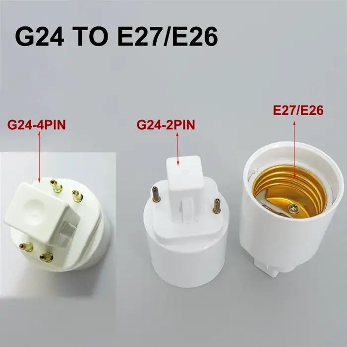Adaptateur d'alimentation ABS LED AC G23 G24 à E27, prise halogène CFL, convertisseur de Base de lam