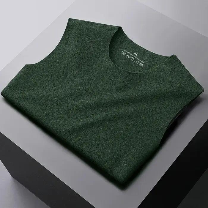 Sous-vêtements pour hommes 37 ° Gilet chauffant en Fiber et velours sans couture pour homme, chemise d'hiver Slim et chaude, sous-vêtement thermique de vitesse