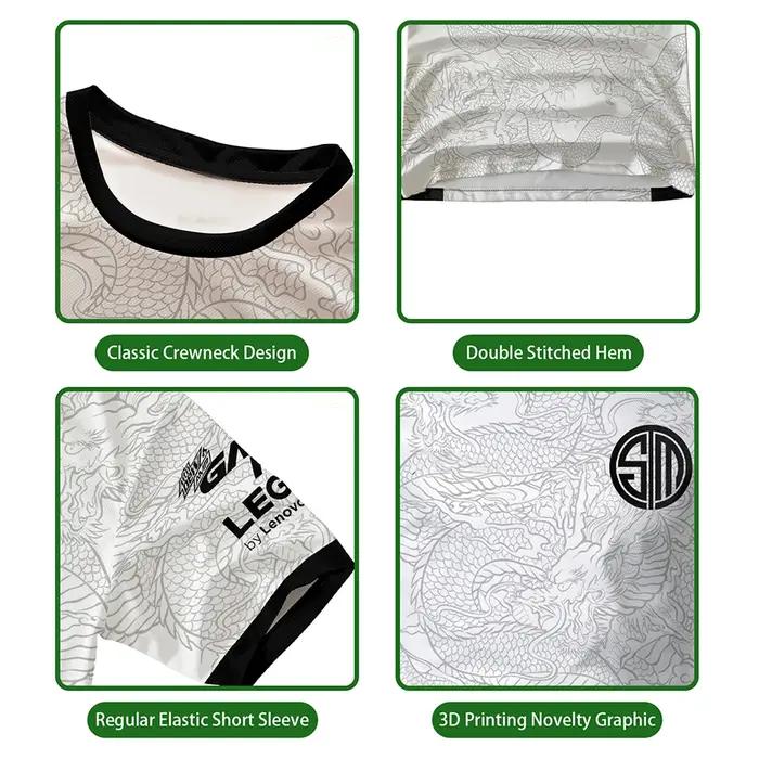 E-sport jeu équipe uniforme Tsm hommes formation respirant séchage rapide sport tops dragon motif mode surdimensionné t-shirt enfants