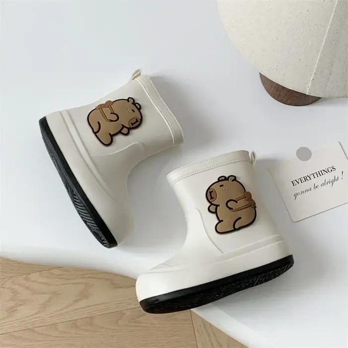 Bottes de pluie pour filles enfants chaussures imperméables en caoutchouc avec motifs animaux pour randonnées et activités extérieures