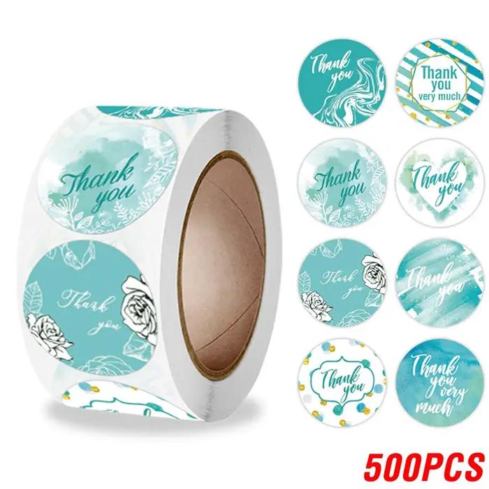 Autocollants de remerciement en or rose adorables pour cadeaux et enveloppes, 100 à 500 pièces, pour anniversaires, mariages et autres occasions spéciales