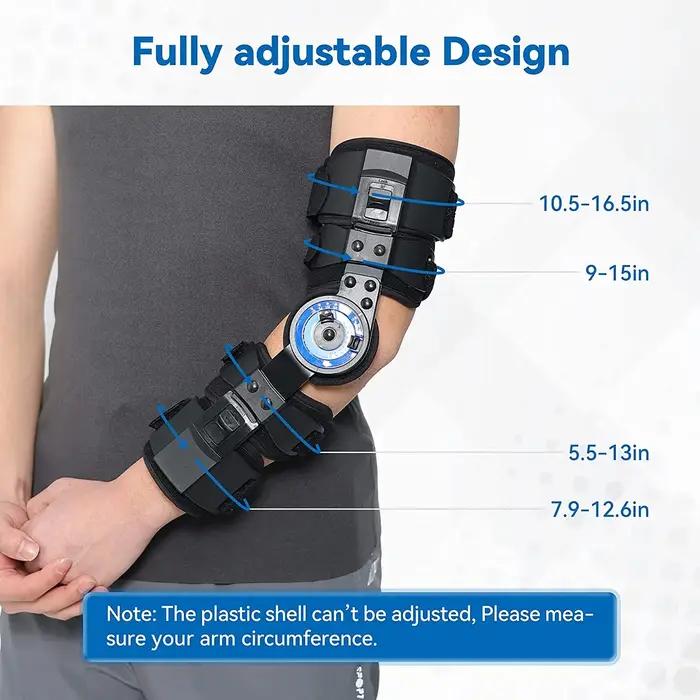 Attele de coude Dean a charniere support de stabilisation post-opératoire pour récupération du coude fracture biceps immobilisation post-chirurgicale pour femmes hommes occasions spéciales