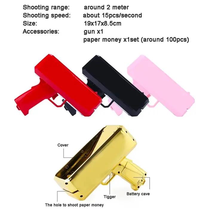 Tir d'Argent Pistolet Jouet Drôle Jeu de Fête Billet de Banque Pistolet Papier Argent Mariage Anniversaire Décoration Tireur Lancer Jouets Enfants Occasions Spéciales