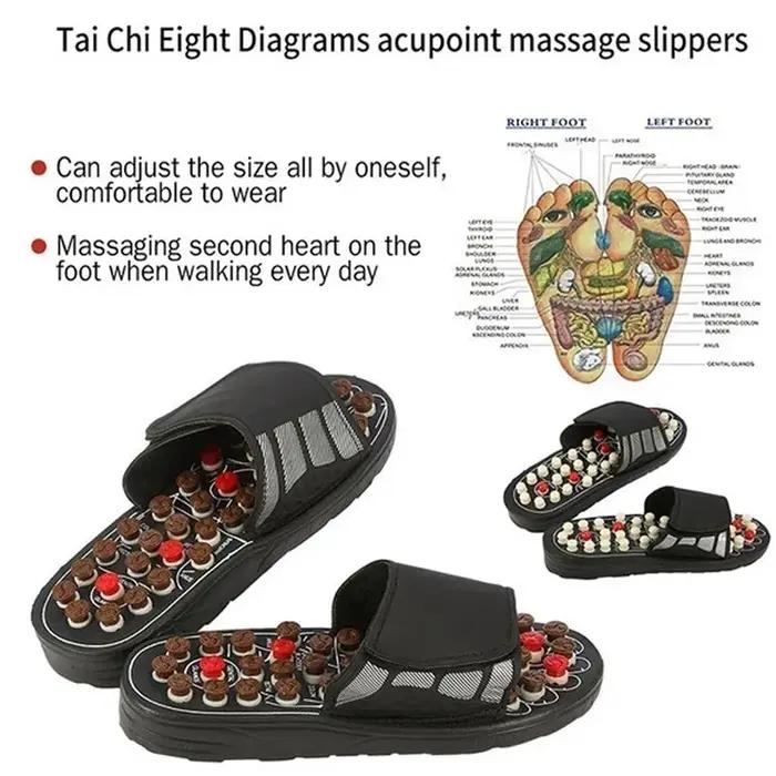 Acupoint-Pantoufles de Énergie pour Homme et Femme, Sandales de Pieds Chinois, Thérapie d'Acupressio