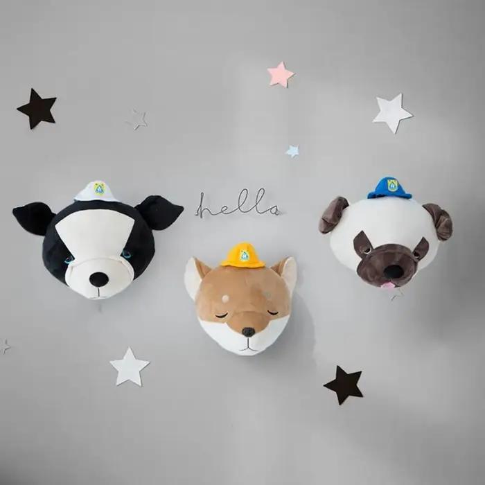 Têtes d'animaux 3D pour chambre d'enfant décor mural simple moderne animal de compagnie salon chambre bureau occasionnelle décoration d'intérieur originalité chaleur accueil