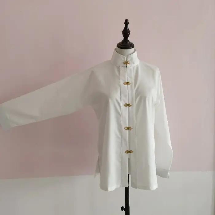 Chemises à manches longues de style chinois pour femmes, vêtements hipster populaires, pur, doux, ré