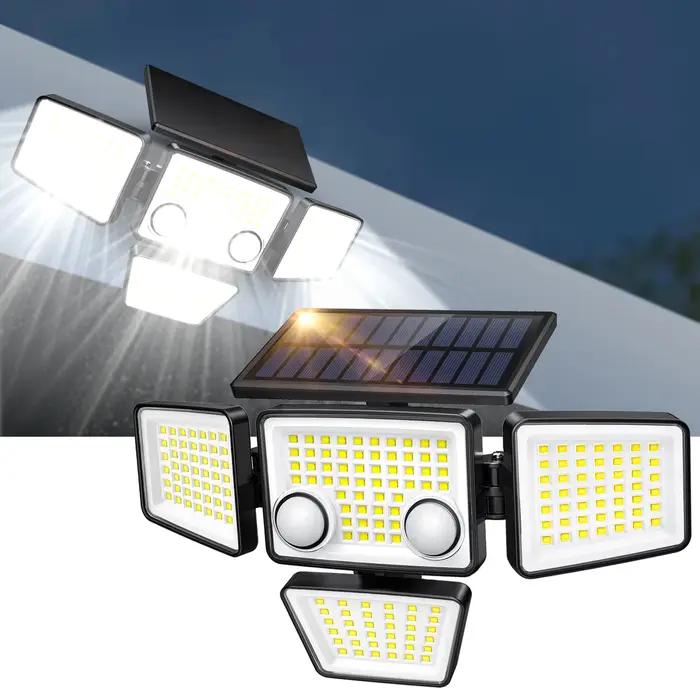 Lumières extérieures solaires-3000LM 188 lumières de capteur de mouvement LED lumières de sécurité d