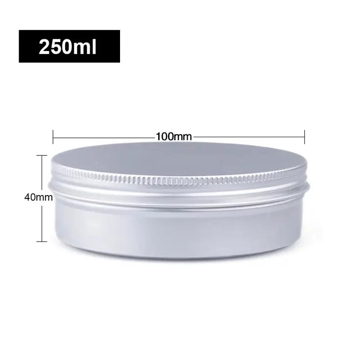 Boîtes vides en aluminium argenté de 5 à 250ml