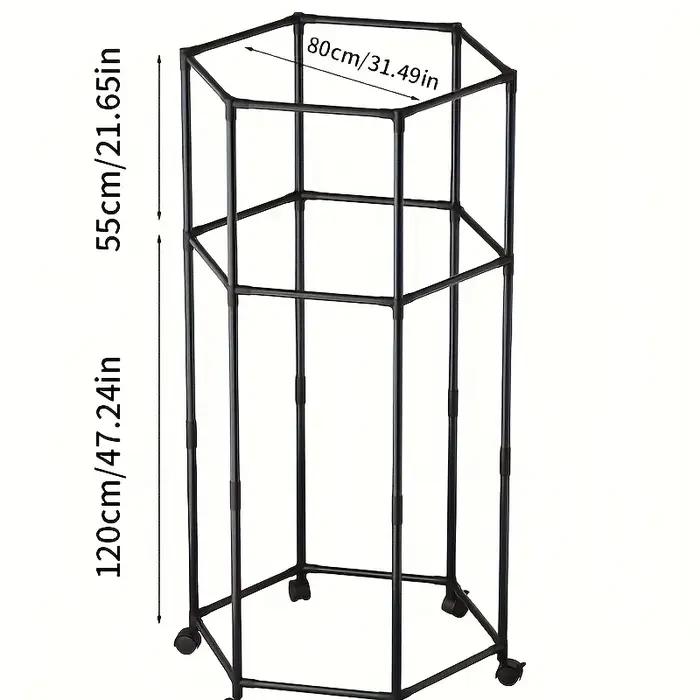 Porte-vêtements hexagonal rotatif sur roulettes
