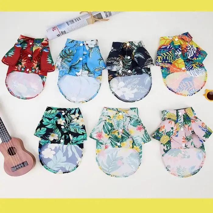 Chemise hawaïenne d'ananas de plage pour chien de petite et moyenne taille