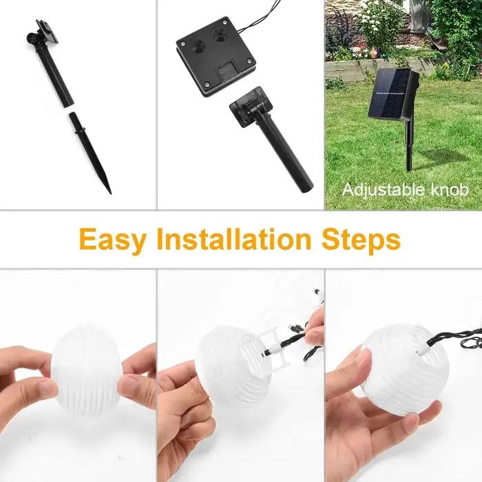 Lanterne solaire étanche pour décoration de jardin, guirxiété de Noël, lumière dégradée, extérieur,
