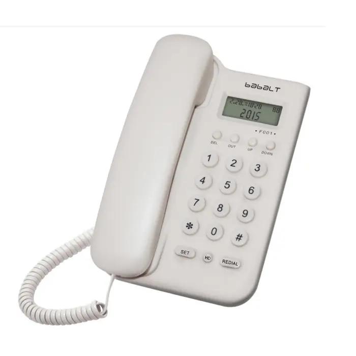 Téléphone filaire, téléphone d'identification de l'appelant noir, téléphone fixe analogique montable sur le bureau/mur de base pour la maison