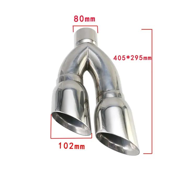Tuyau d'échappement incliné Inter 80mm en acier inoxydable, silencieux d'extrémité de voiture à doub