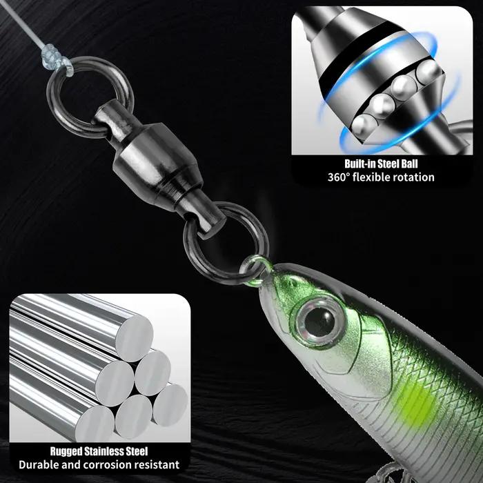 Roulement à billes de pêche pivotant, 20 à 100 pièces, avec doubles anneaux solides, accessoires rob