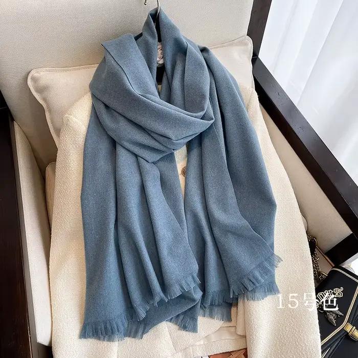 17 couleurs hiver chaud solide cachemire écharpe pour femmes grand 70*200 cm Pashmina châle envelopp