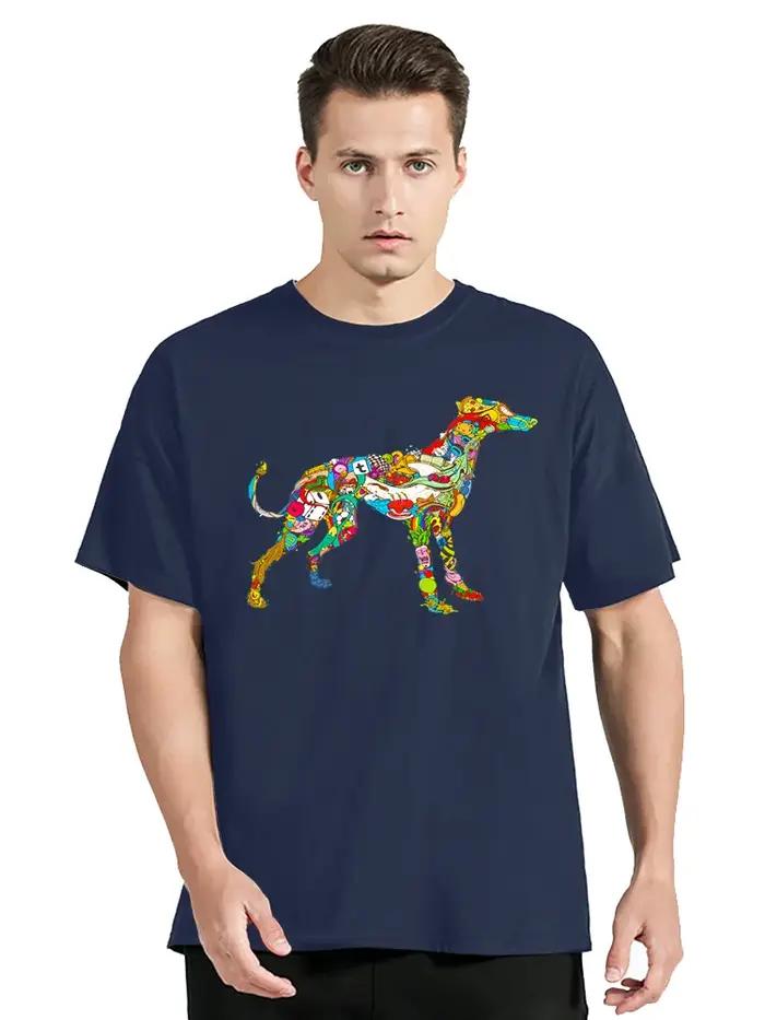 T-shirt unisexe à col rond Greyhound Dog