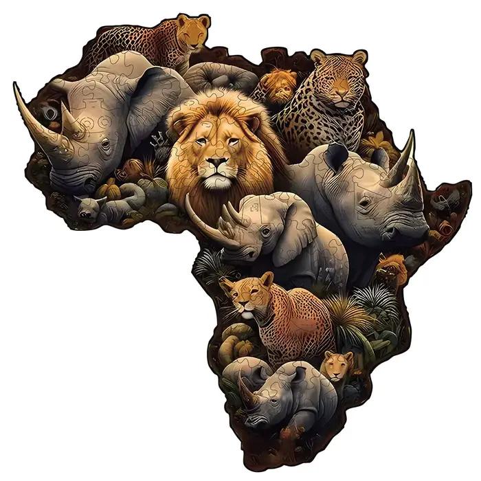 Puzzle en bois sur le thème du monde animal, pièces irrégulières en forme d'animaux, cadeau d'anniversaire, jeu familial, décoration de la maison