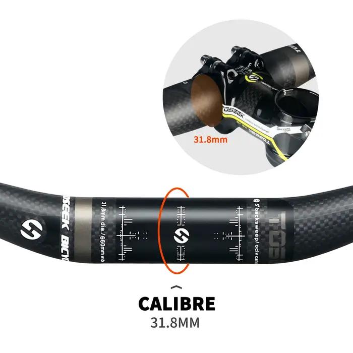 TOSEEK – guidon plat ou montant en carbone pour vtt
