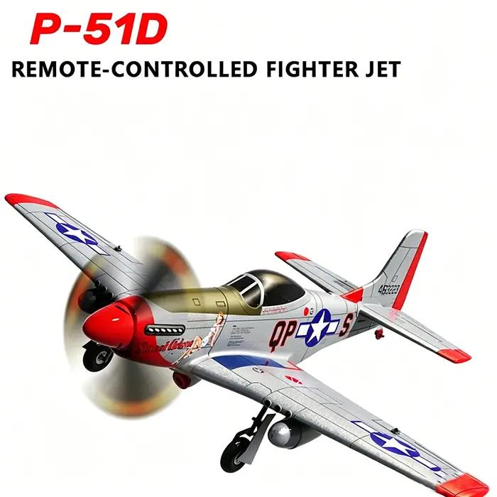 Avion de chasse RC Mustang P-51D 1/16 avec caméra HD, planeur électrique brushless 2.4G avec gyroscope, jouet volant 3D