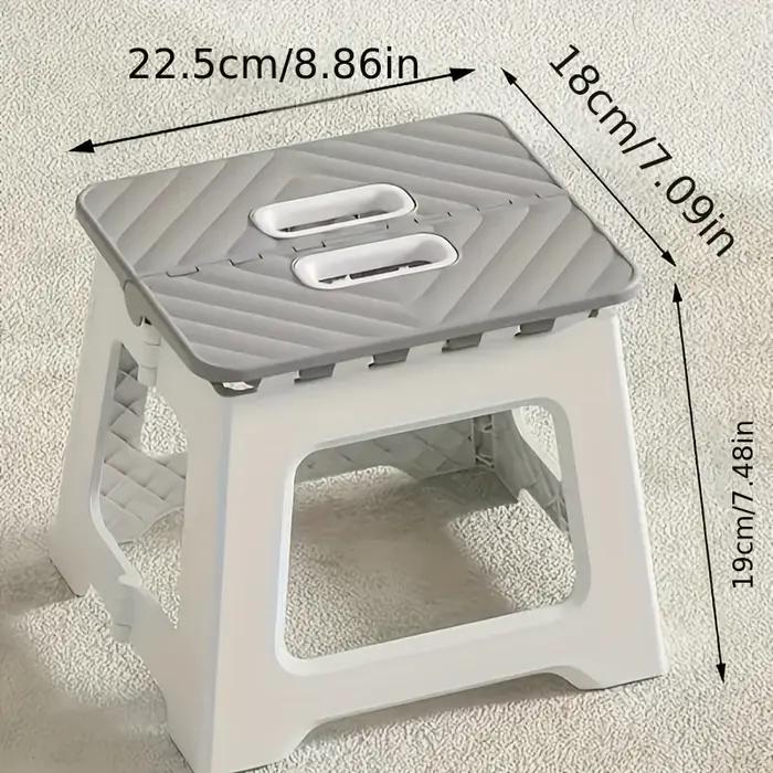 Tabouret pliant portable en plastique gris, 1 pièce, compact, polyvalent pour le camping, la pêche,