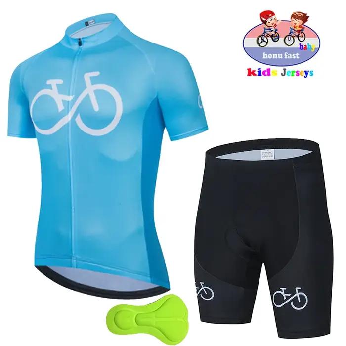2025 nouveaux vêtements de cyclisme pour enfants de haute qualité été garçons filles maillot à manches courtes ensemble