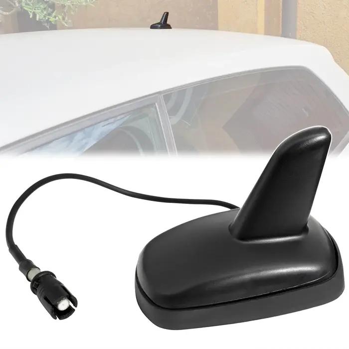 Antenne de toit de voiture à aileron de requin noir, Base aérienne indispensable AM FM avec prise po