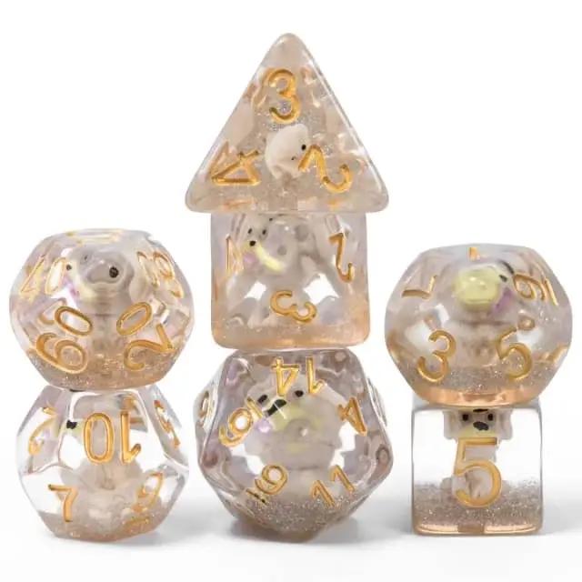Cusdie animaux mignons DnD dés résine D4 D6 D8 D10 D % D12 D20 jeu de dés polyédriques pour D & D Pa