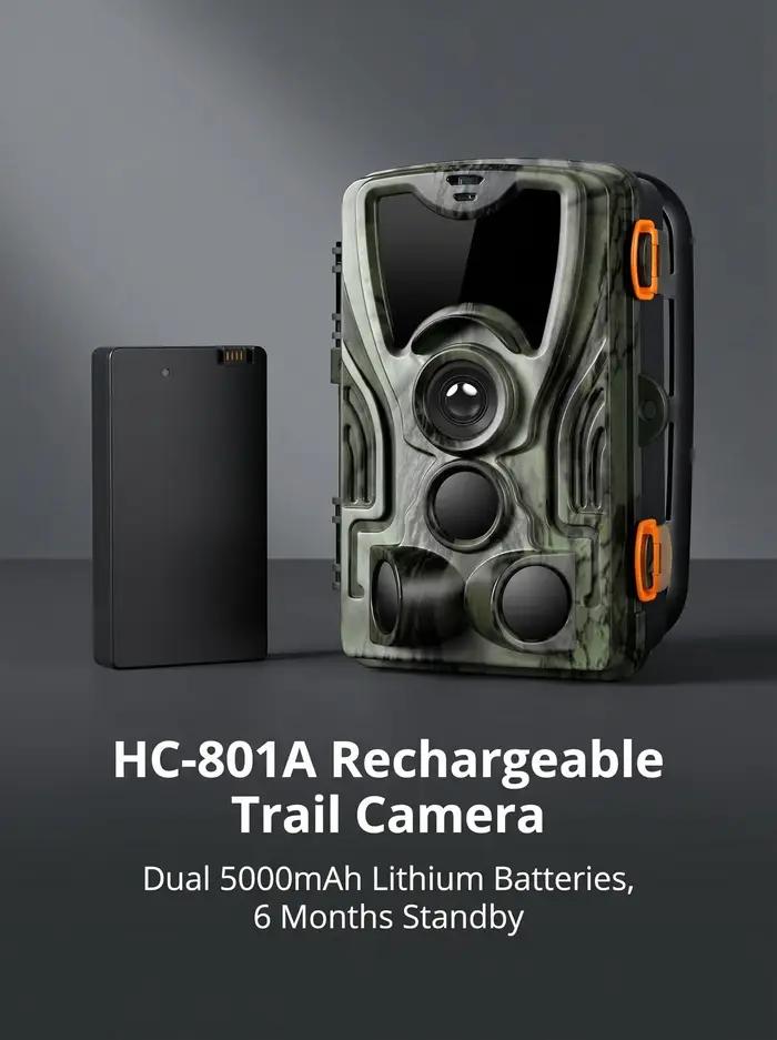 Caméra de chasse et de surveillance nocturne HC801A-LI 1080P 20MP avec batterie au lithium 5000 mAh – Piège photo de surveillance de la faune
