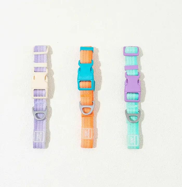 Nouveau ensemble harnais et collier pour chien Macaron-laisse pour animaux de compagnie sans traction avec poignée