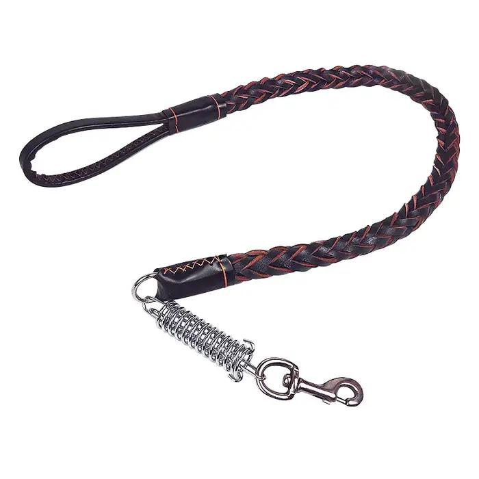 Laisse en cuir véritable tressée robuste pour chiens grandes tailles entraînement promenade balade occasions spéciales chien de compagnie chien de grande taille chien de berger bulldog labrador golden retriever